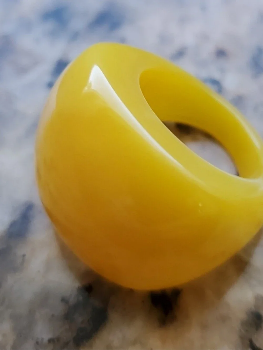 Bold Yellow Resin Dome Cocktail Ring